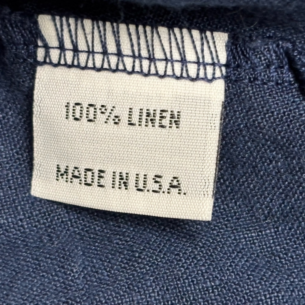 Bryn Walker Dress Linen Large Blue Long Shirt Tunic Pockets Made in USA Lagen - Picture 9 of 16